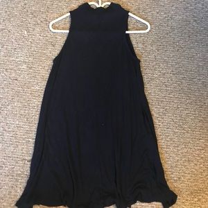 Navy blue high neck dress